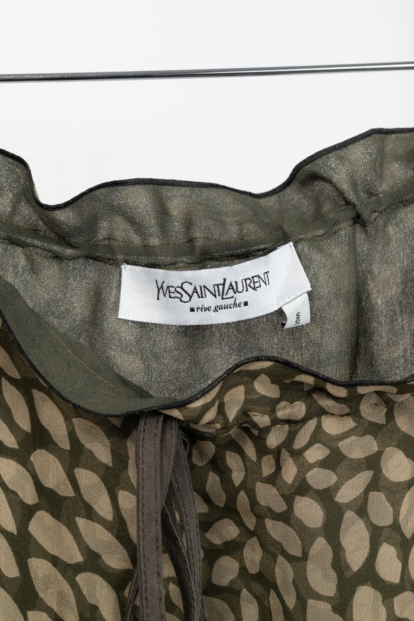 Yves Saint Laurent Y2K Green Lip-Print Silk Mini Skirt