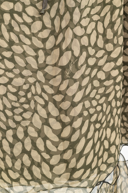 Yves Saint Laurent Y2K Green Lip-Print Silk Mini Skirt