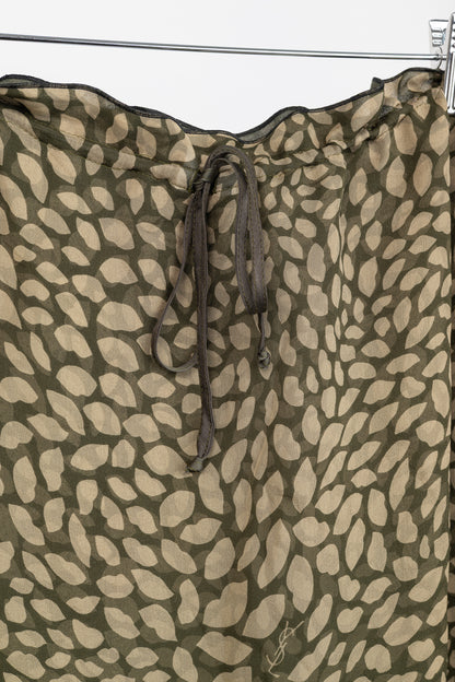 Yves Saint Laurent Y2K Green Lip-Print Silk Mini Skirt