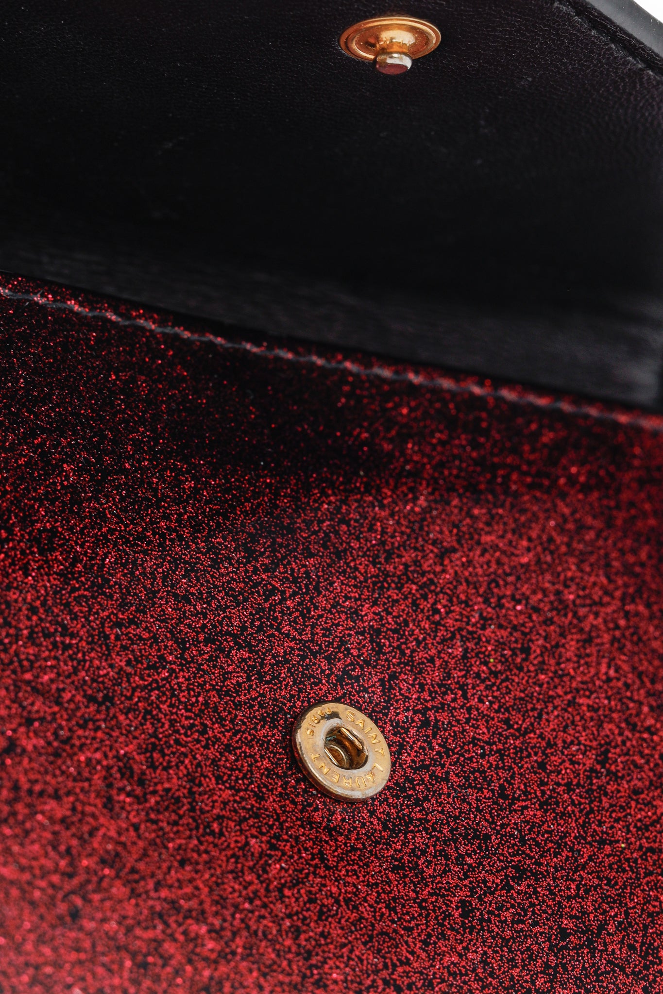 Saint Laurent Fuchsia Glitter Patent YSL Leather Wallet