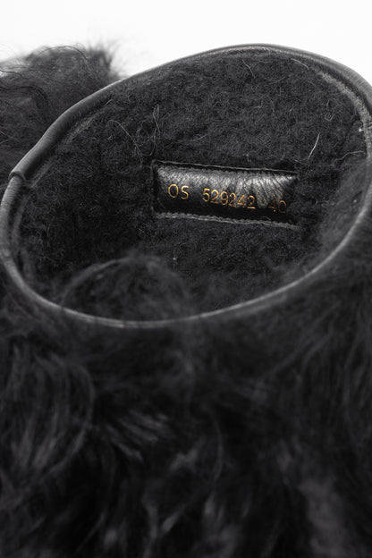 Saint Laurent Nero Panenelli Mongolia Furry Patch Snowboots