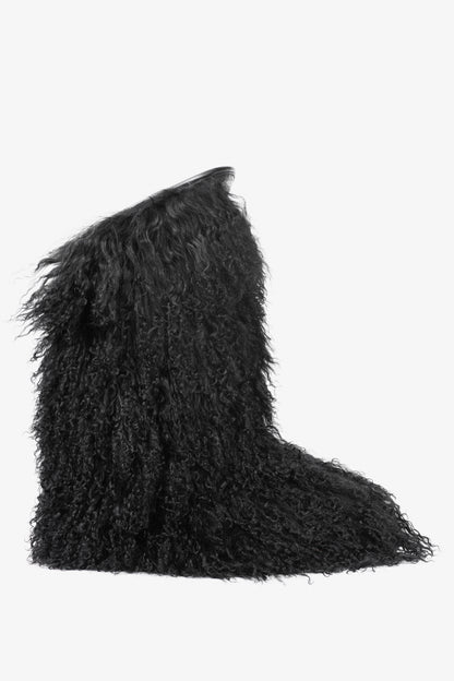 Saint Laurent Nero Panenelli Mongolia Furry Patch Snowboots