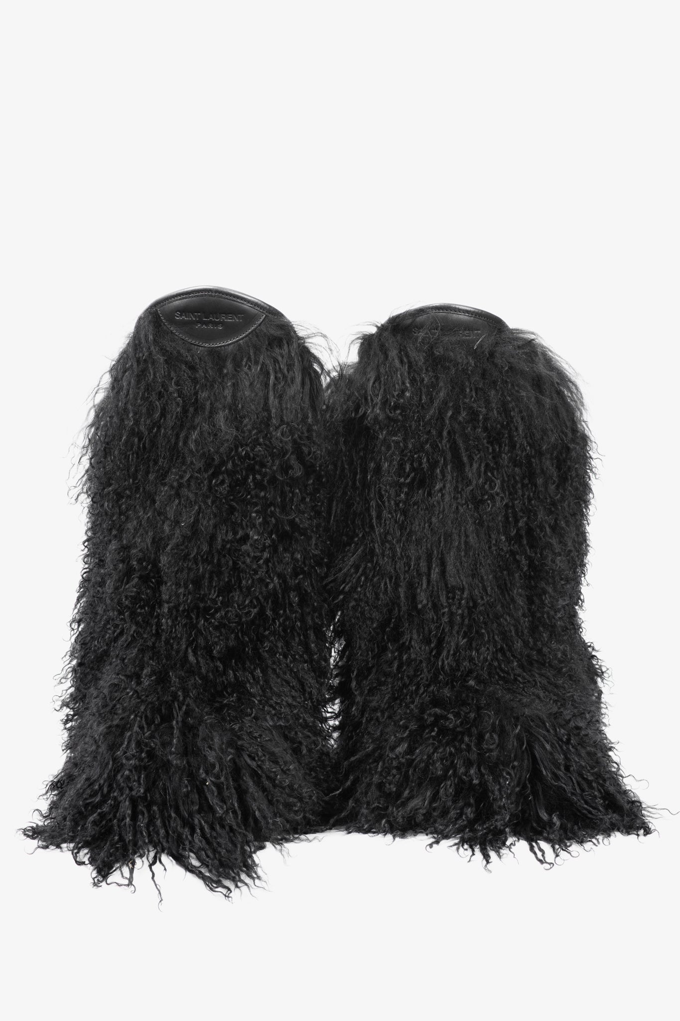 Saint Laurent Nero Panenelli Mongolia Furry Patch Snowboots