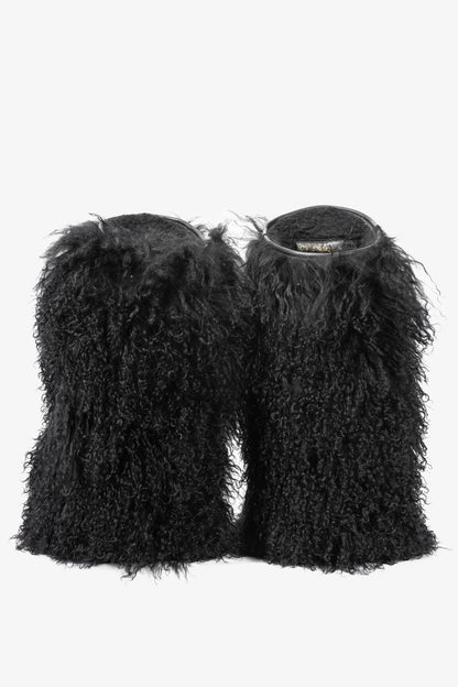 Saint Laurent Nero Panenelli Mongolia Furry Patch Snowboots