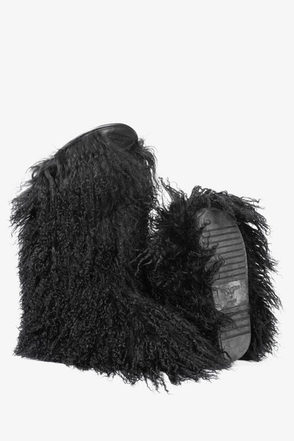 Saint Laurent Nero Panenelli Mongolia Furry Patch Snowboots