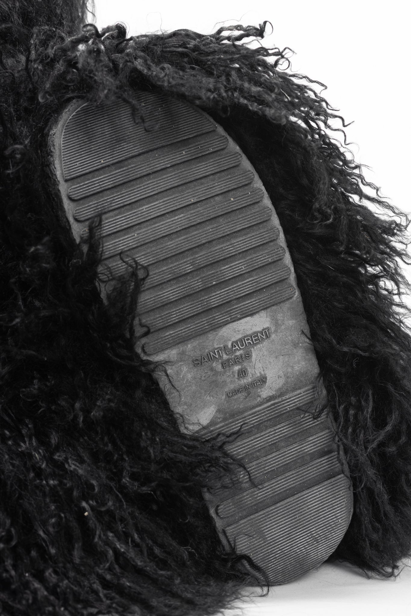 Saint Laurent Nero Panenelli Mongolia Furry Patch Snowboots