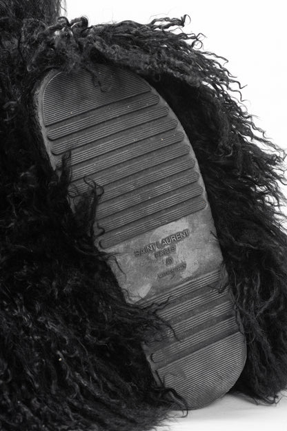 Saint Laurent Nero Panenelli Mongolia Furry Patch Snowboots