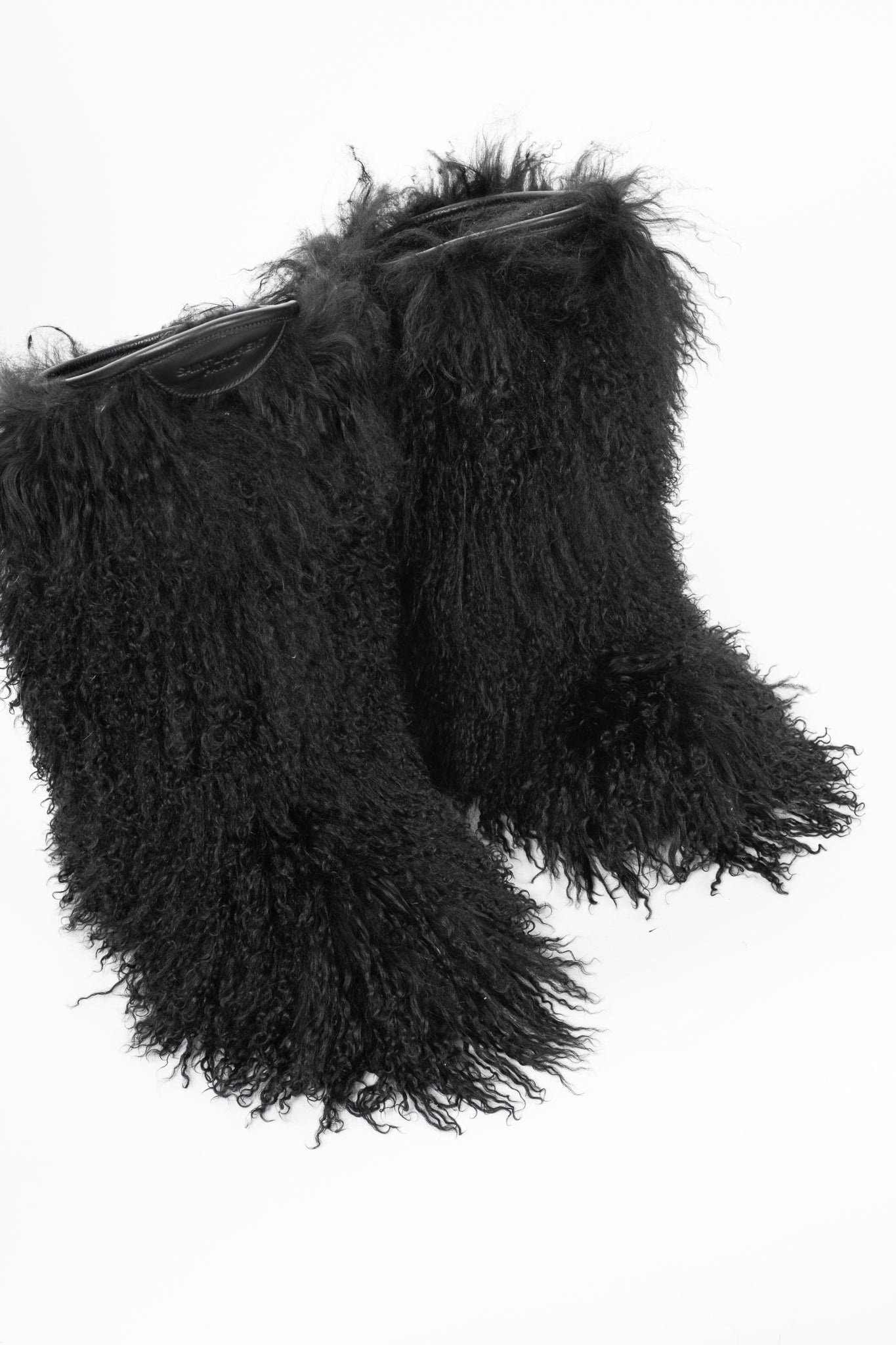 Saint Laurent Nero Panenelli Mongolia Furry Patch Snowboots