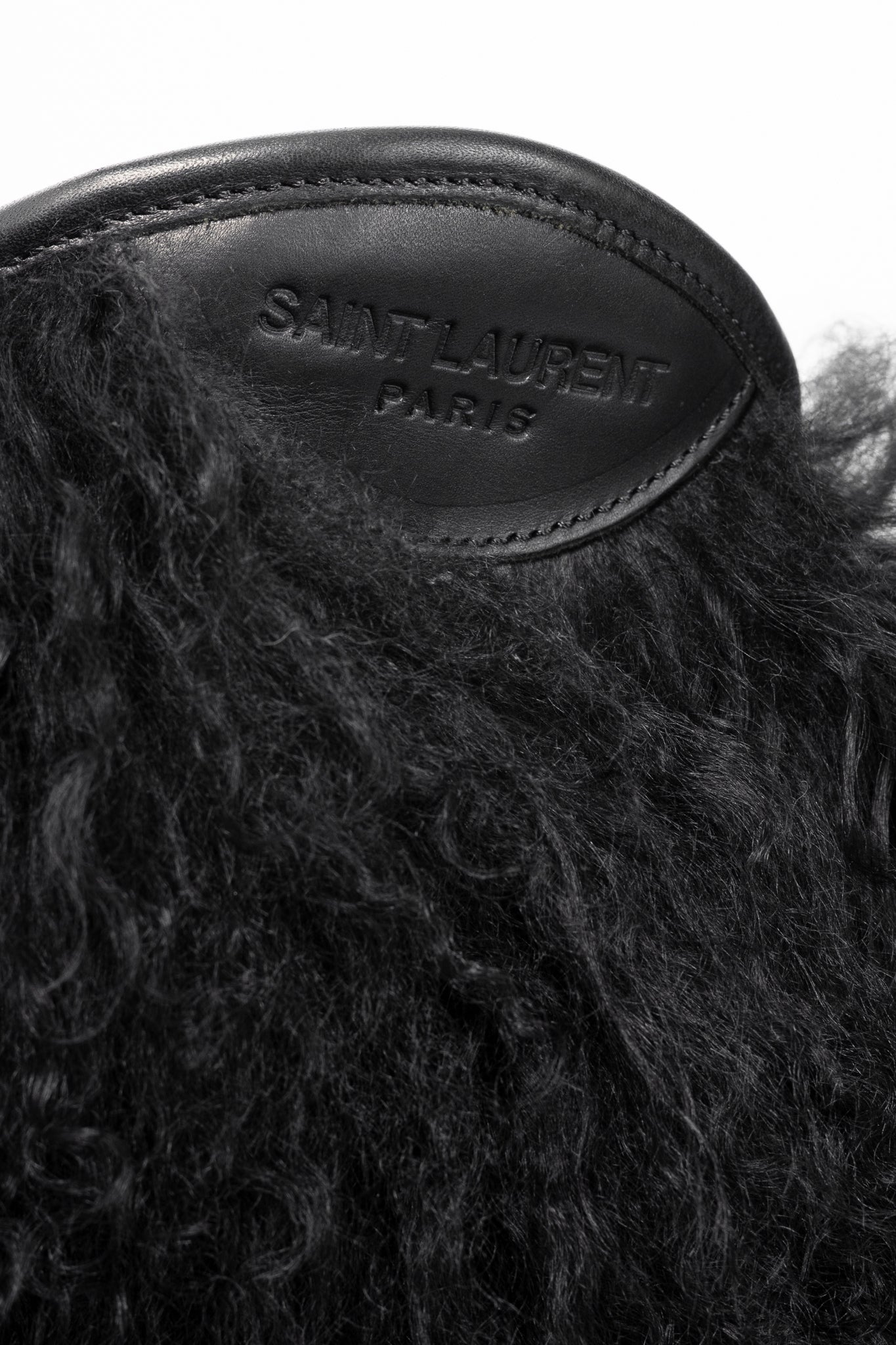 Saint Laurent Nero Panenelli Mongolia Furry Patch Snowboots