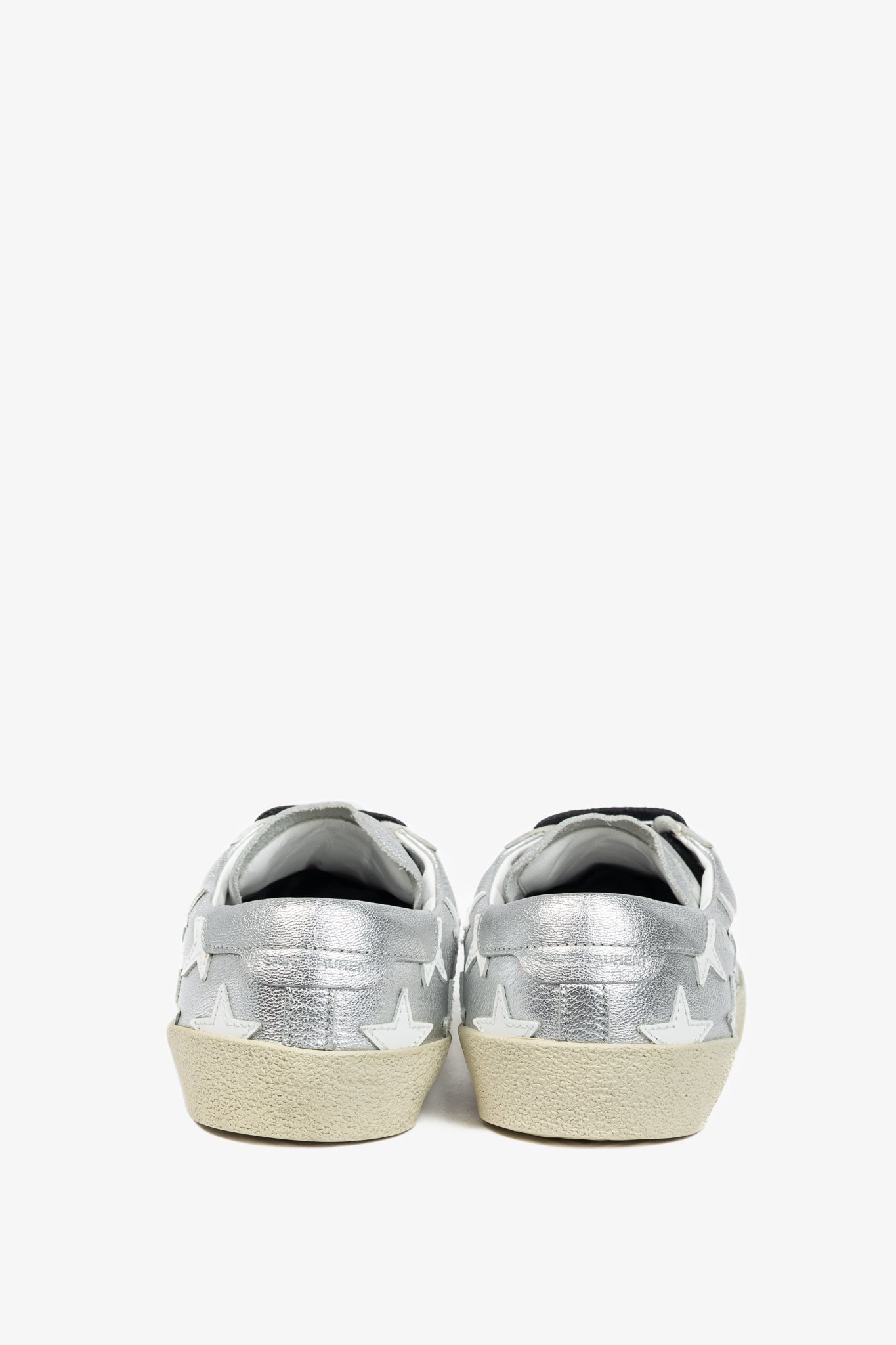Saint Laurent Court Classic Star Metallic Silver Low-Top Sneakers