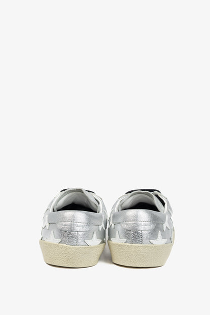 Saint Laurent Court Classic Star Metallic Silver Low-Top Sneakers