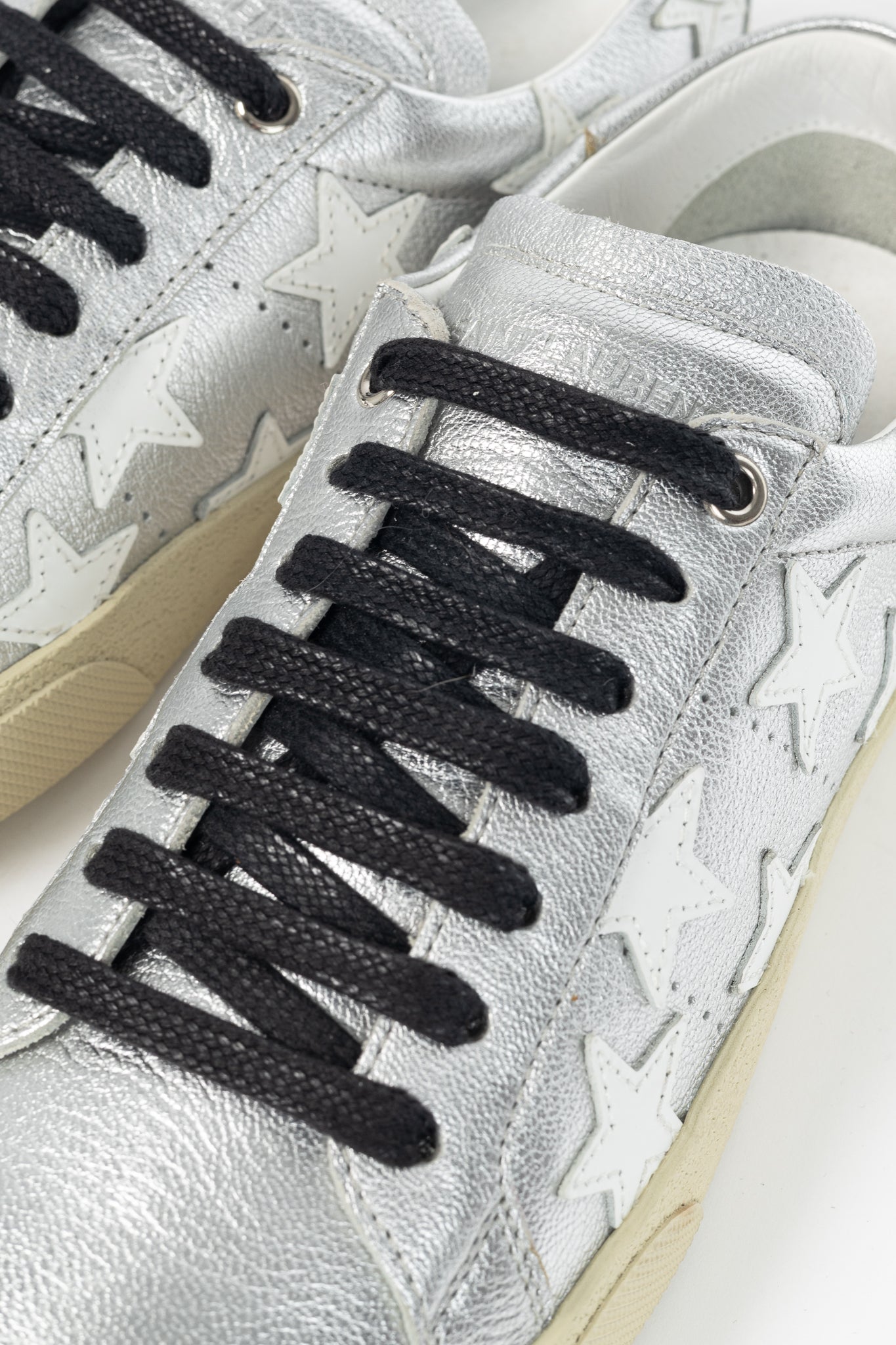 Saint Laurent Court Classic Star Metallic Silver Low-Top Sneakers