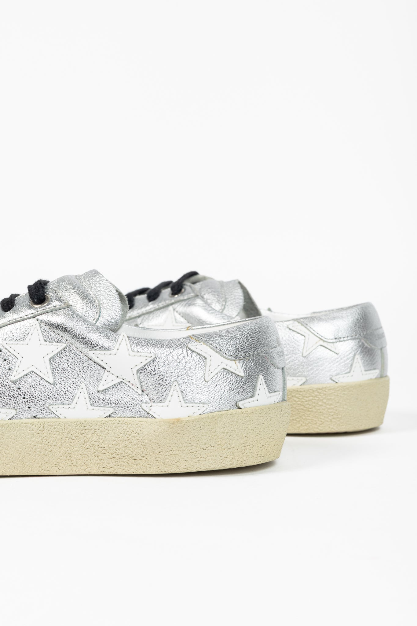 Saint Laurent Court Classic Star Metallic Silver Low-Top Sneakers