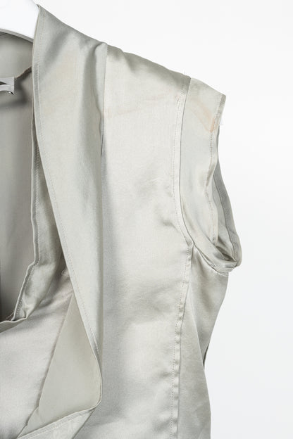 Yves Saint Laurent SS09 Grey Silk-Charmeuse Cowl Blouse