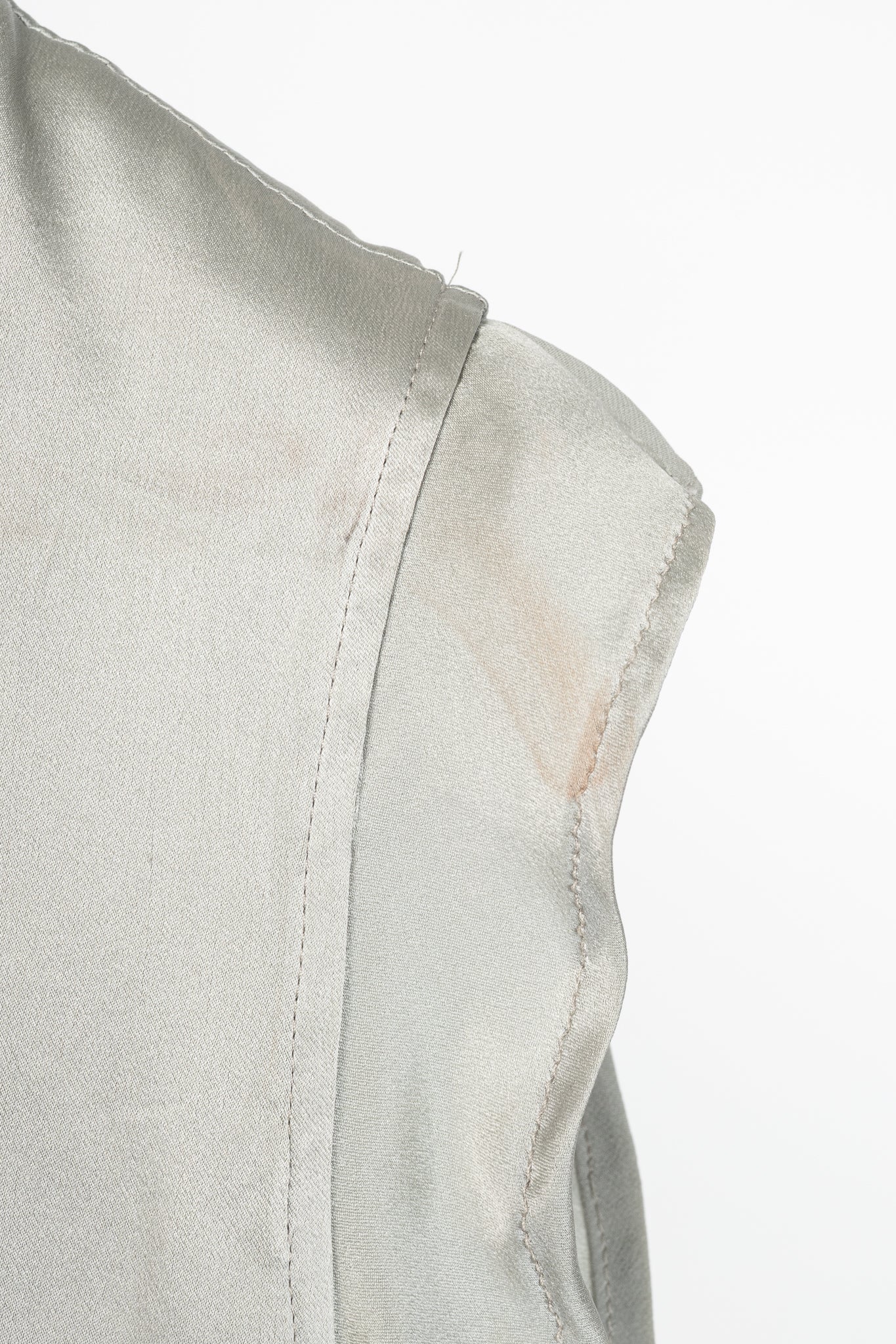 Yves Saint Laurent SS09 Grey Silk-Charmeuse Cowl Blouse