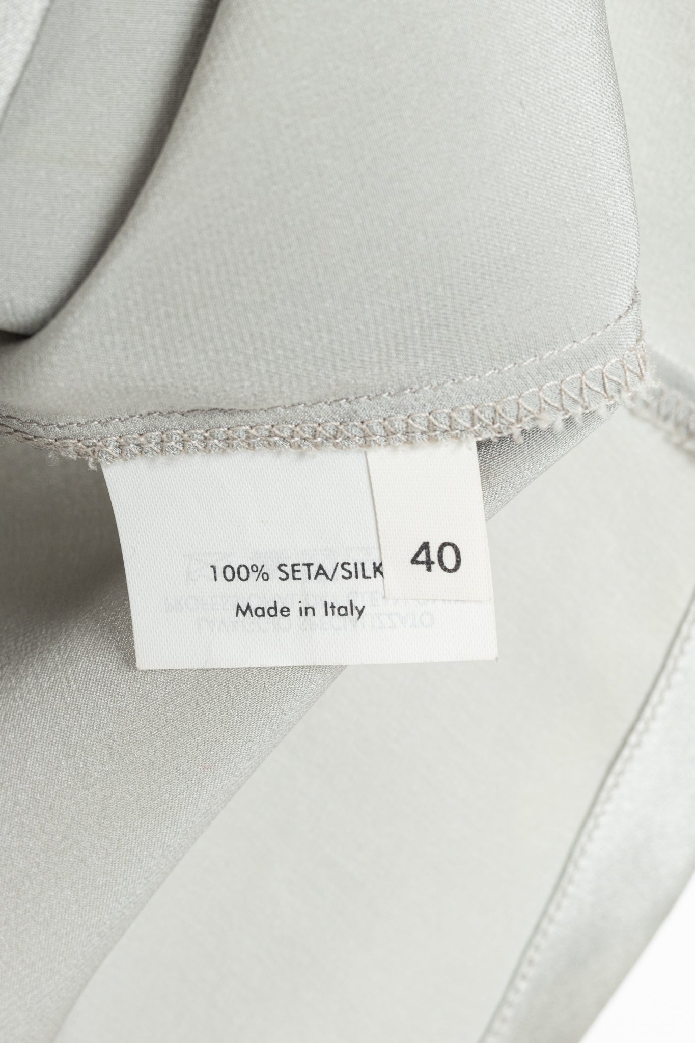 Yves Saint Laurent SS09 Grey Silk-Charmeuse Cowl Blouse