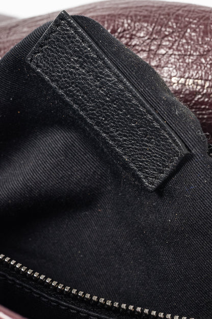 Saint Laurent Niki Bordeaux Quilted Crinkled Vintage Leather YSL-Cassandre Flap Handbag