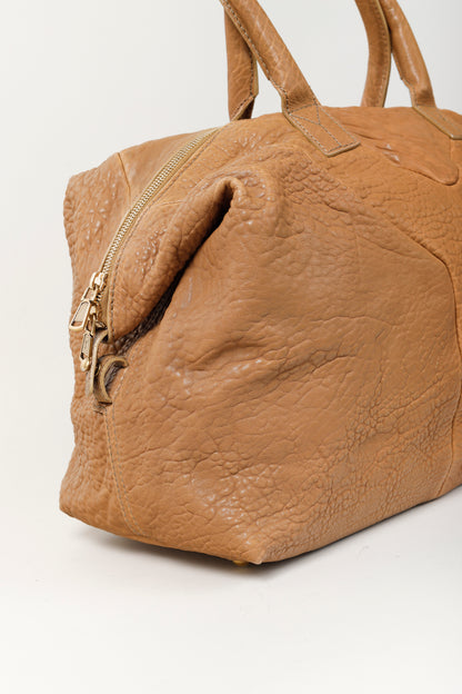 Yves Saint Laurent Easy Tan-Pebbled-Leather Handbag