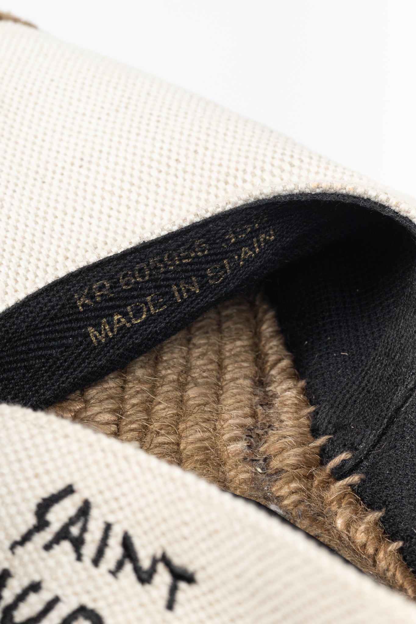 Saint Laurent Off-White Canvas Embroidered-Logo Flat Espadrilles