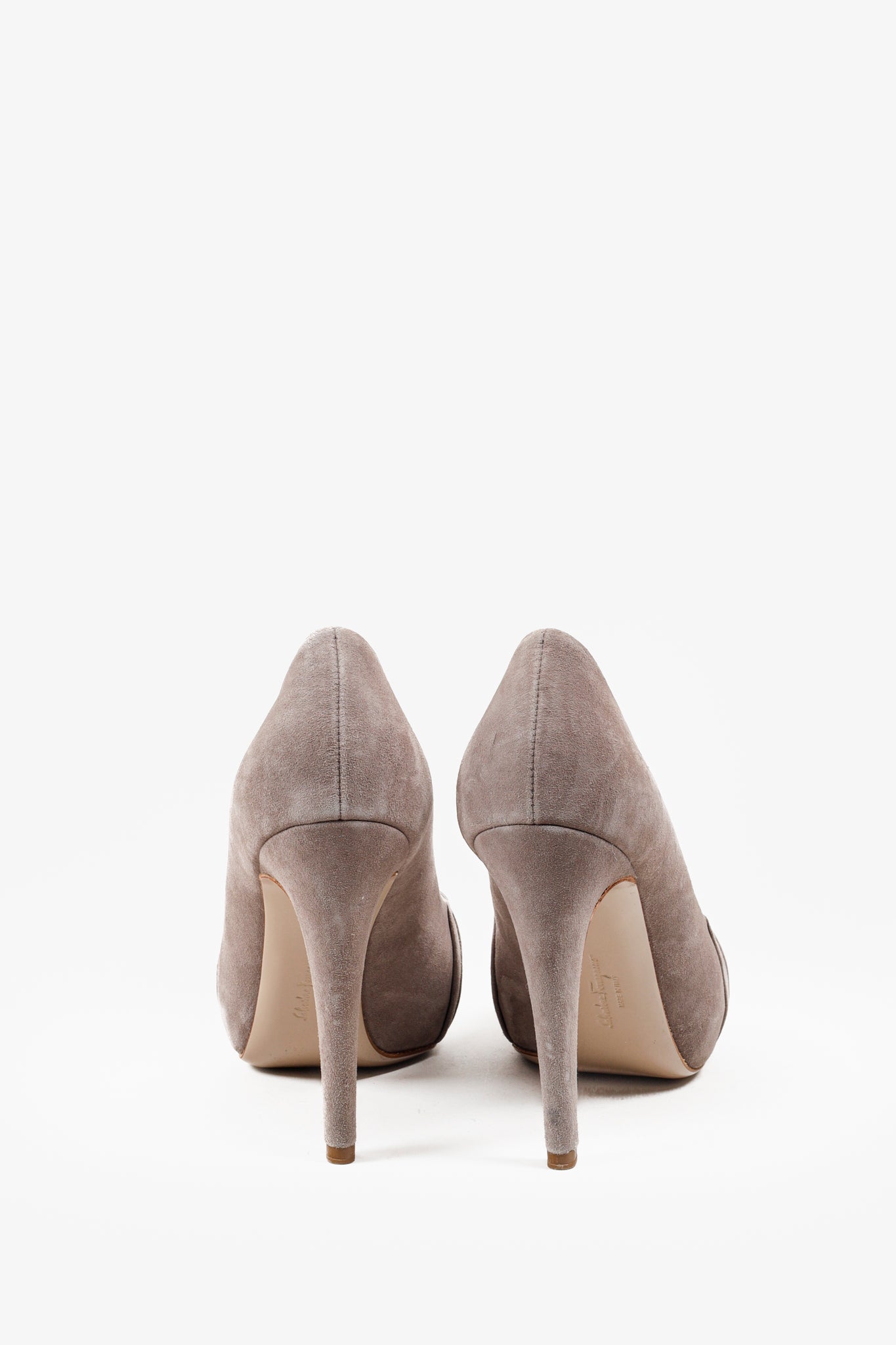 Salvatore Ferragamo Mauve Suede Platform Heels