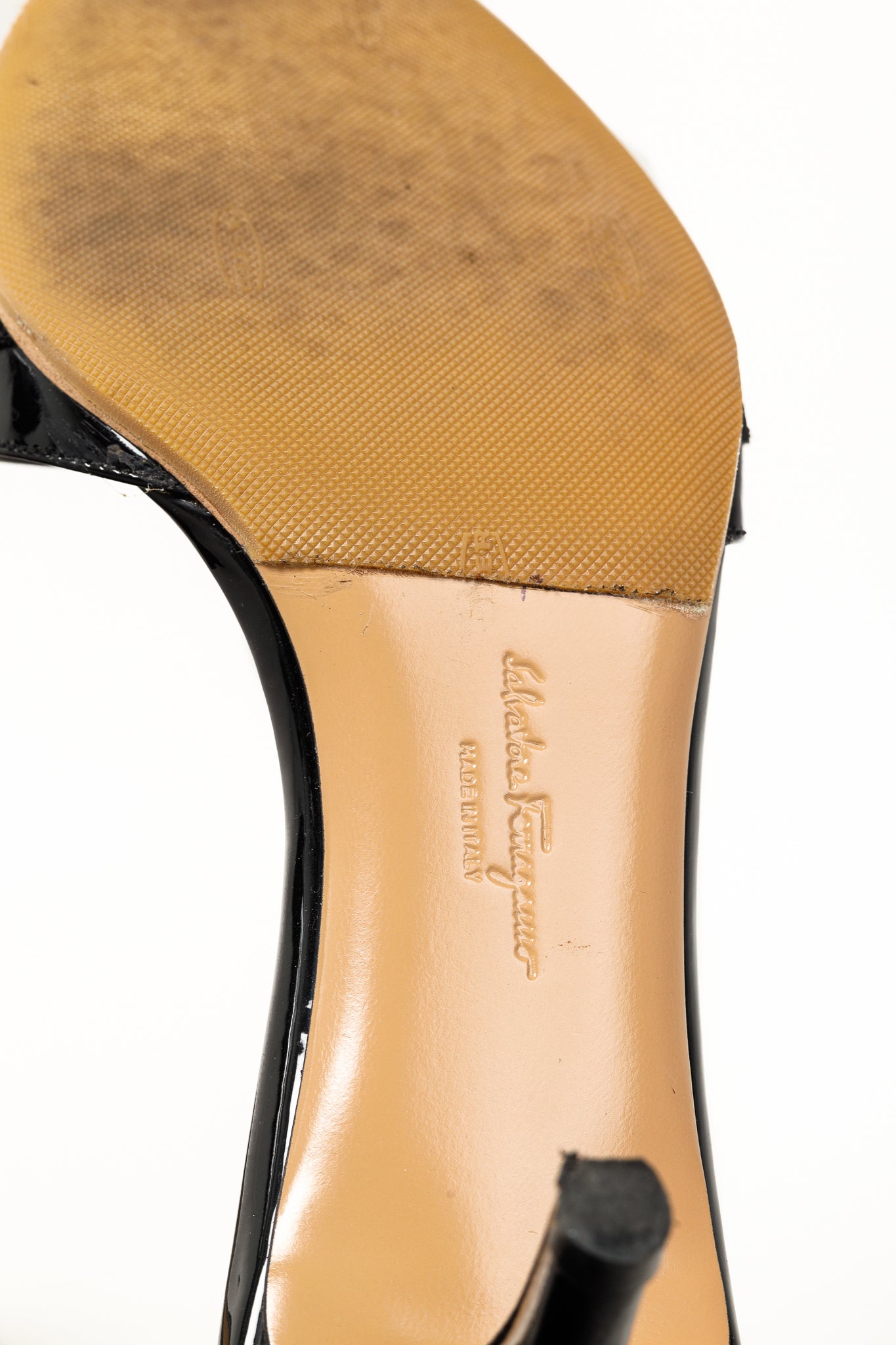 Salvatore Ferragamo Glory Nero Patent Calf Bow Mules