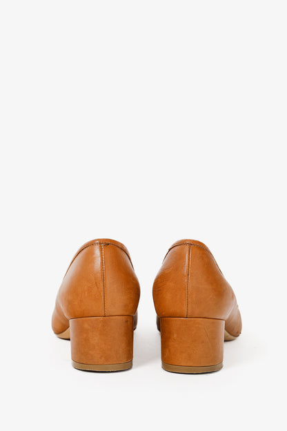 Salvatore Ferragamo Elga Brown Leather Fringe Gancini-Buckle Pumps