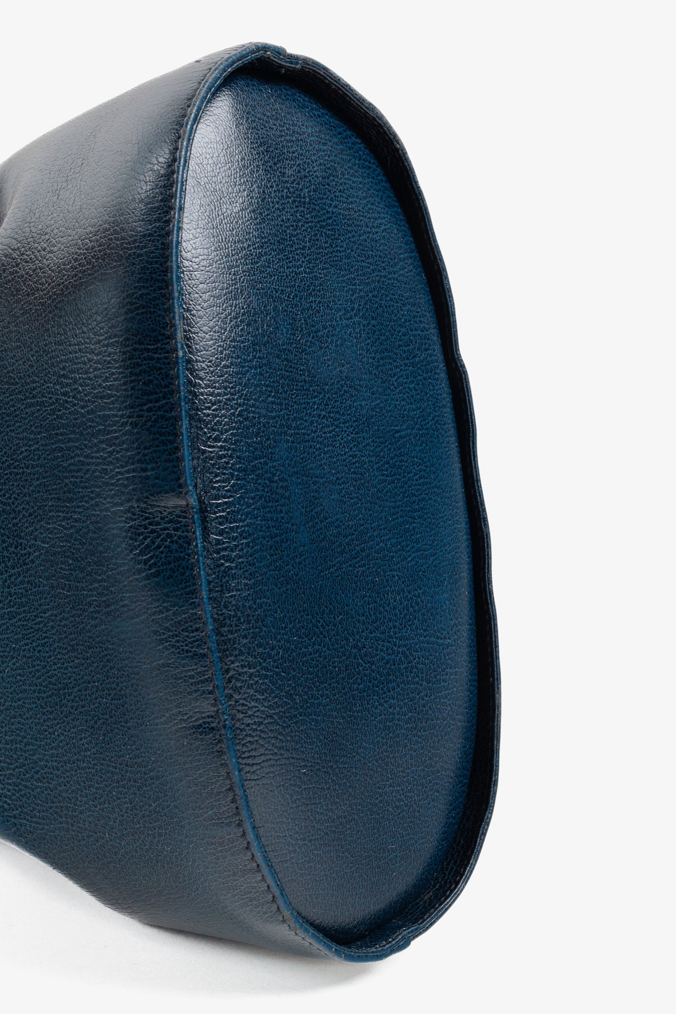 Ferragamo Vintage Leather Navy Blue Bucket Bag