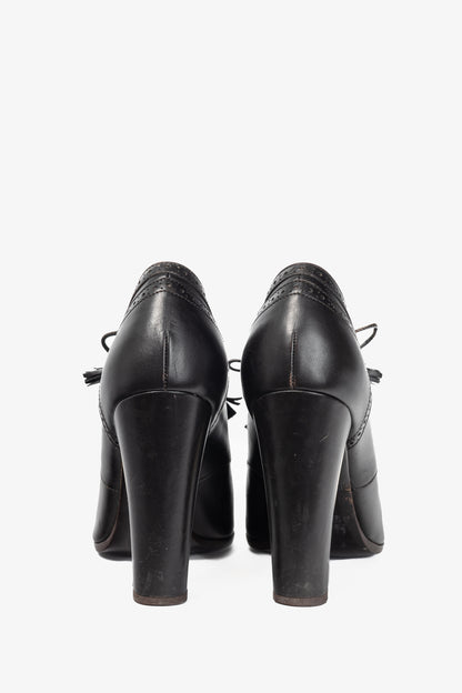 Salvatore Ferragamo Fusadia Fondente Calf Wingtip Derby Heels