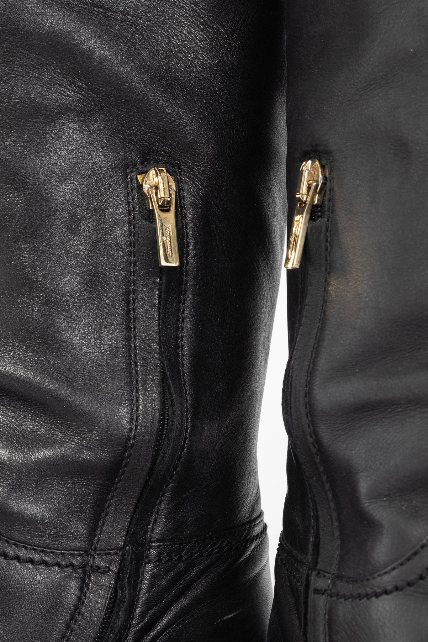 Salvatore Ferragamo Robespierre Fersea Nero Gancio Riding Boots