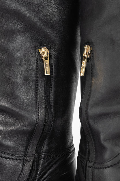 Salvatore Ferragamo Robespierre Fersea Nero Gancio Riding Boots