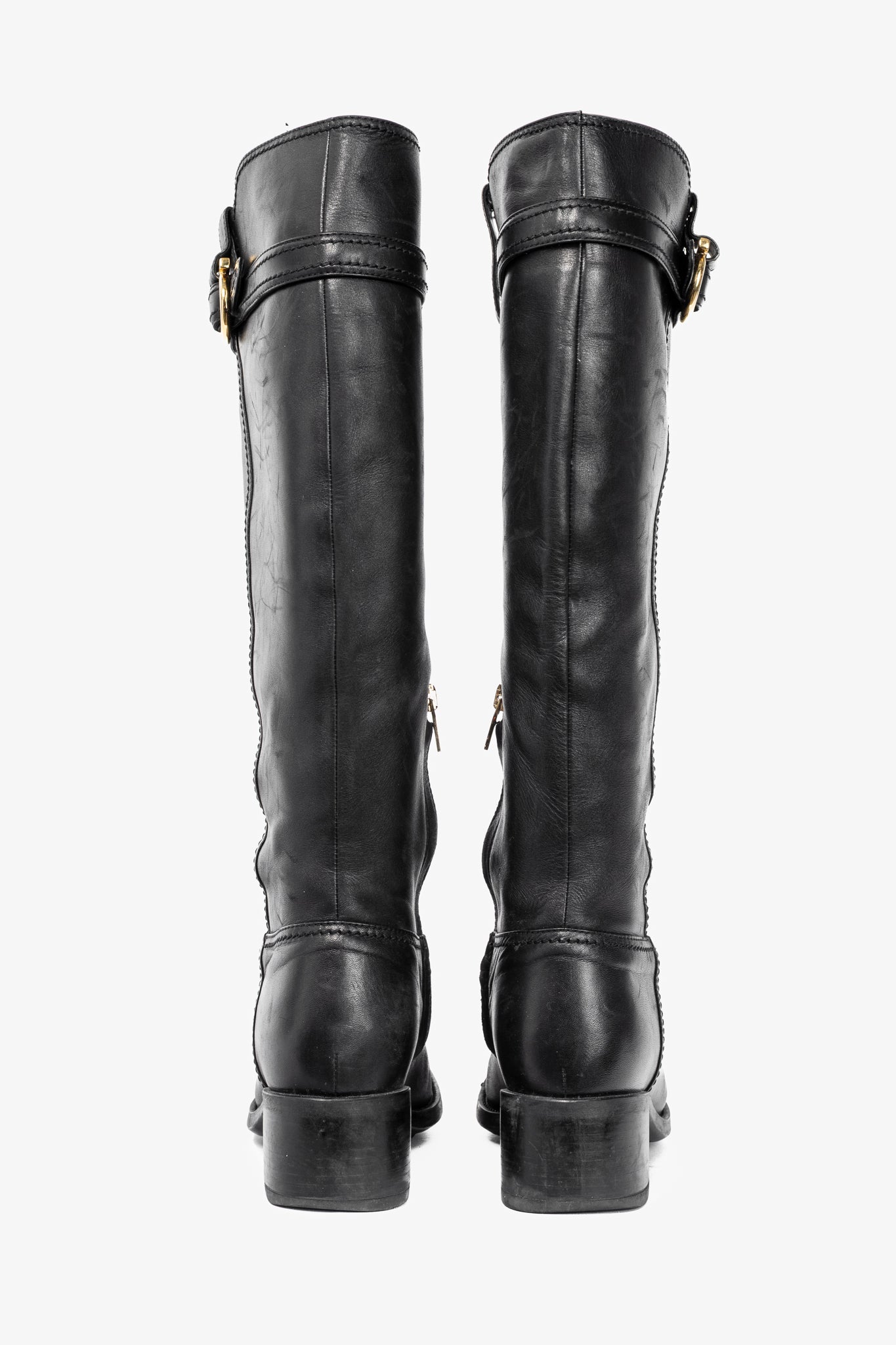 Salvatore Ferragamo Robespierre Fersea Nero Gancio Riding Boots
