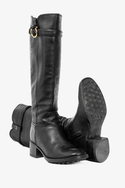 Salvatore Ferragamo Robespierre Fersea Nero Gancio Riding Boots
