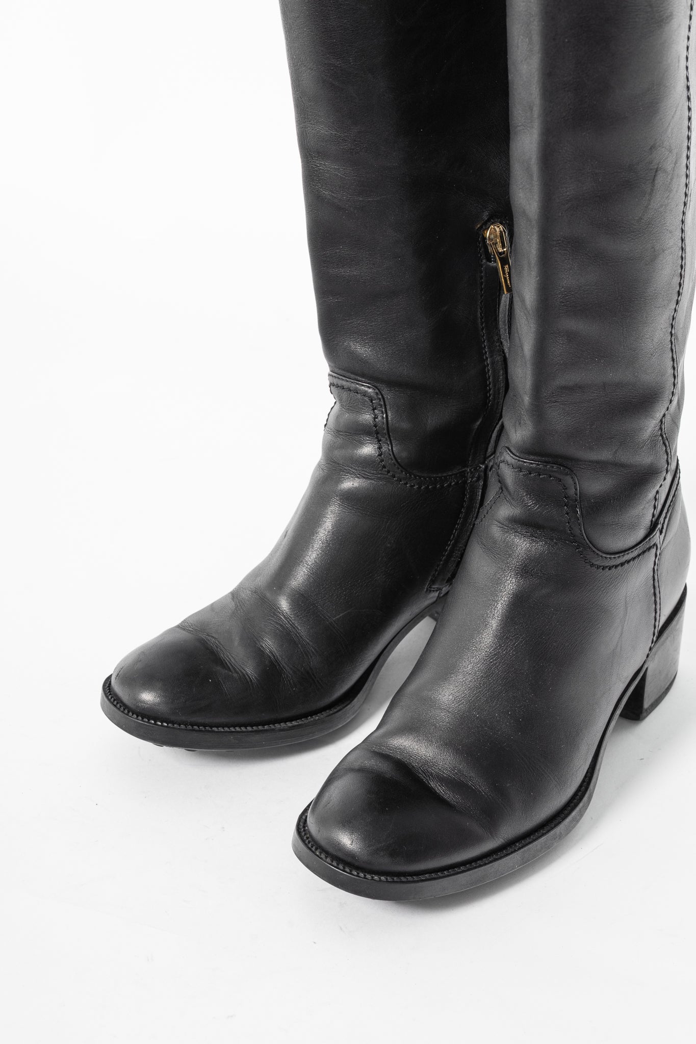 Salvatore Ferragamo Robespierre Fersea Nero Gancio Riding Boots