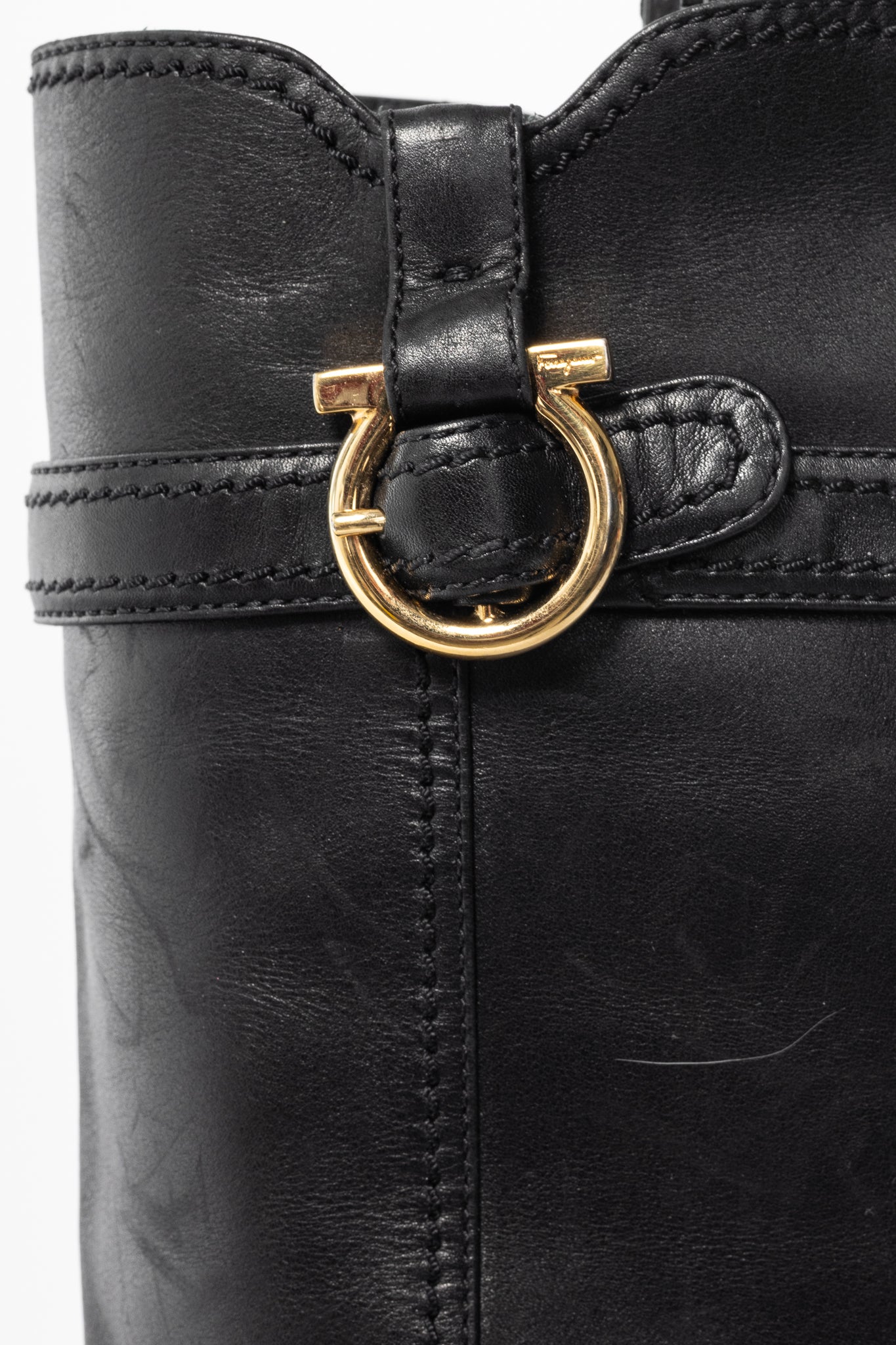Salvatore Ferragamo Robespierre Fersea Nero Gancio Riding Boots