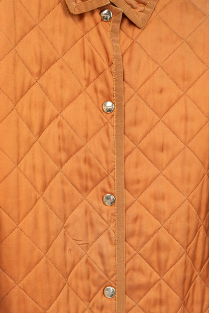 Salvatore Ferragamo Vintage 90's Orange Silk Quilted Coach Jacket