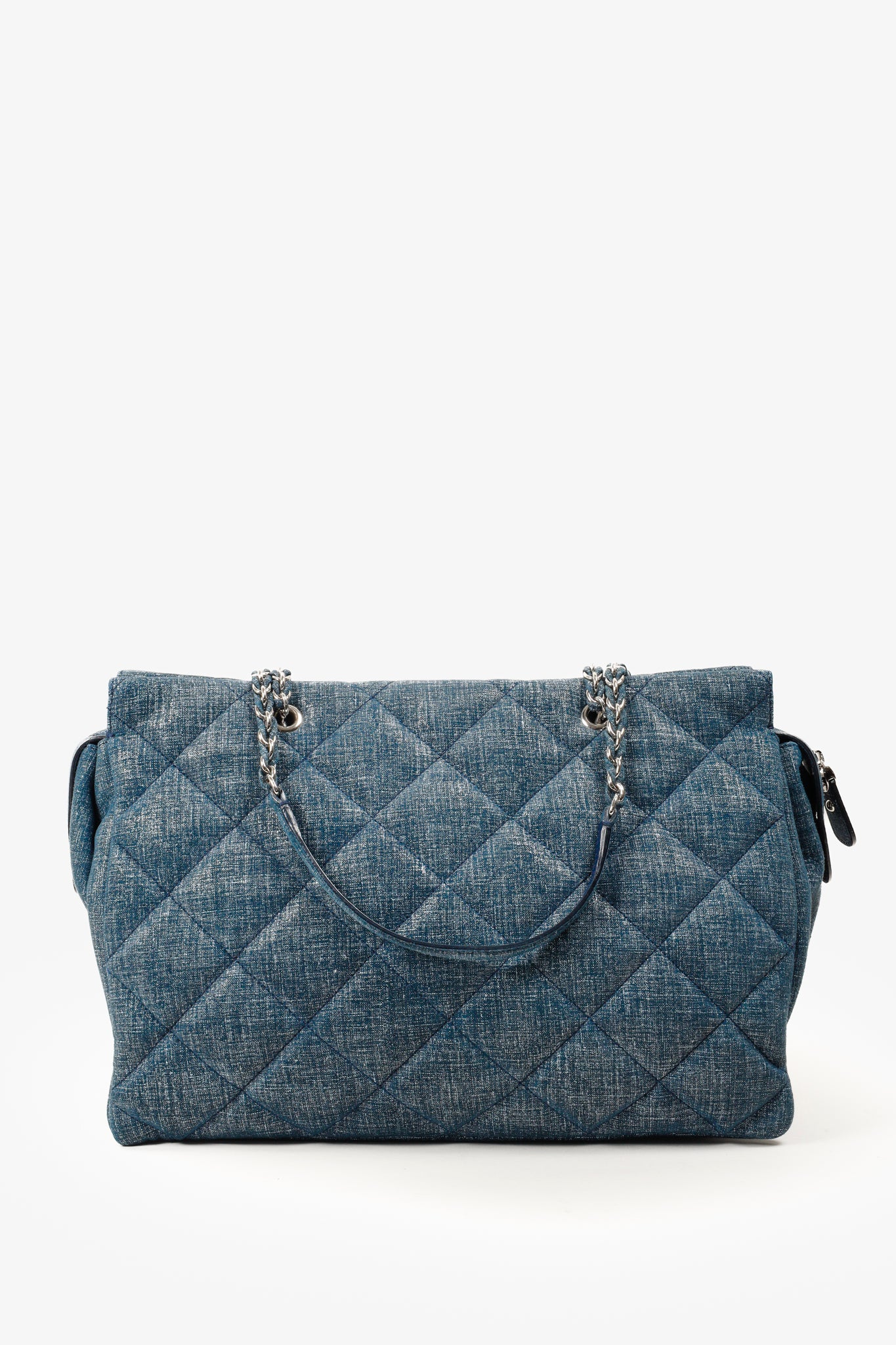 Ferragamo Blue Quilted Ginette Shoulder Bag