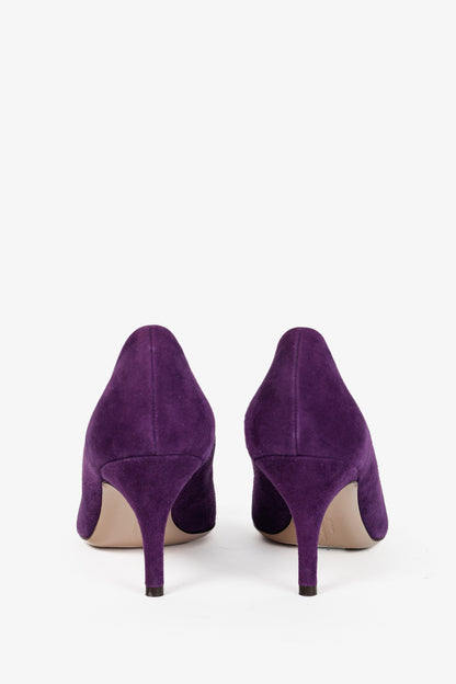 Salvatore Ferragamo Purple Suede Vara-Bow Pumps