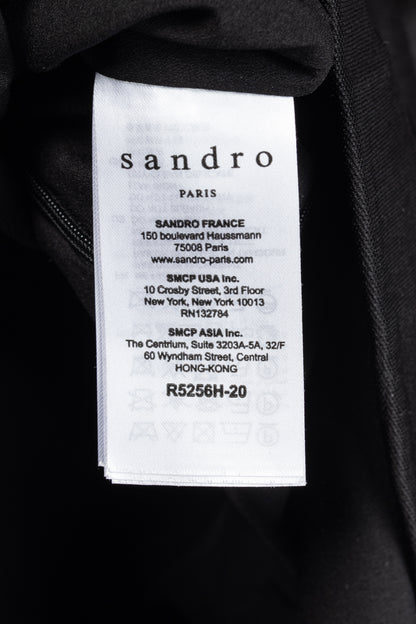 Sandro AW/17 Black Frilled-Trims Woven Mini Dress