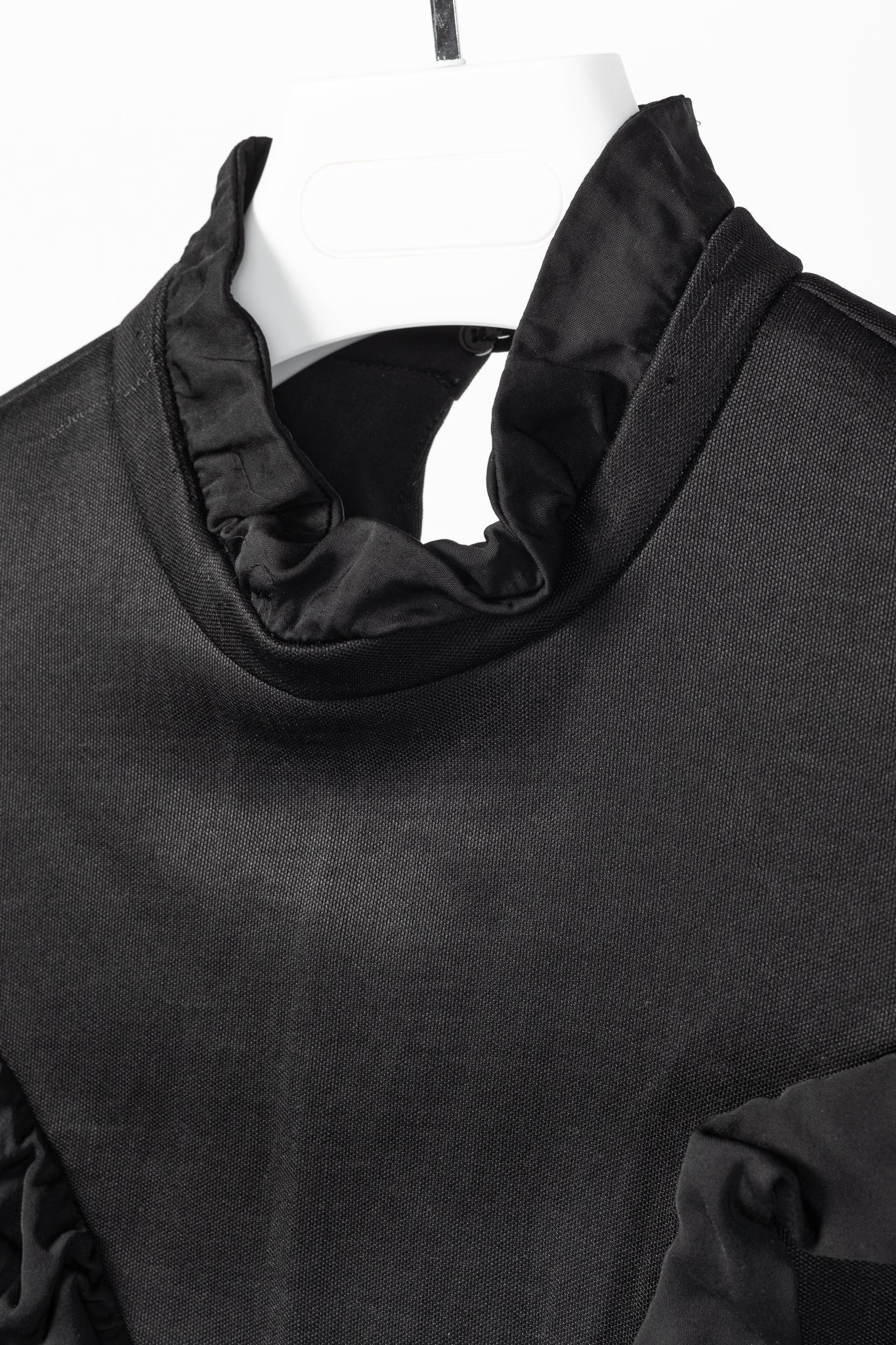 Sandro AW/17 Black Frilled-Trims Woven Mini Dress