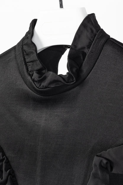 Sandro AW/17 Black Frilled-Trims Woven Mini Dress