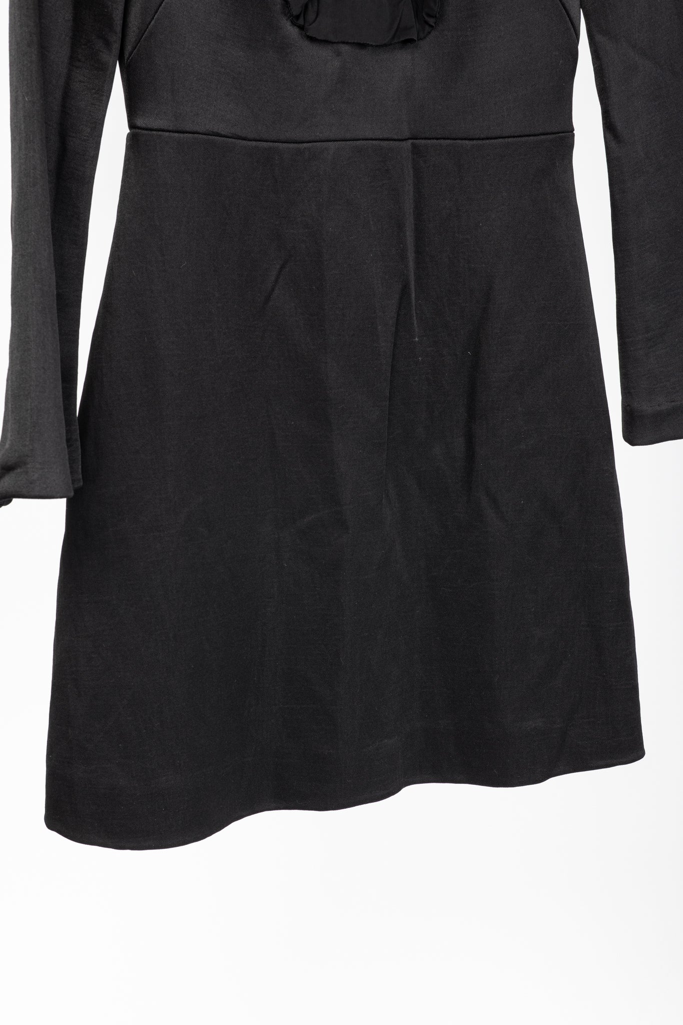 Sandro AW/17 Black Frilled-Trims Woven Mini Dress