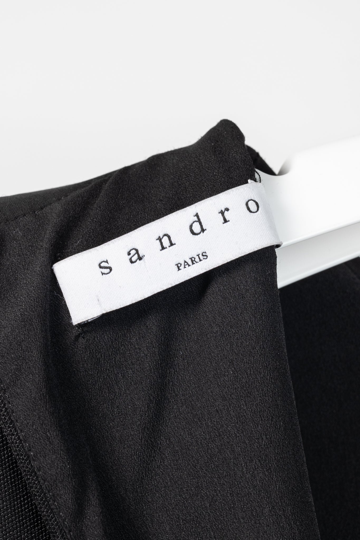 Sandro AW/17 Black Frilled-Trims Woven Mini Dress