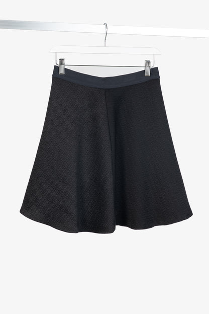 Sandro Black Textured-Satin A-Line Mini Skirt