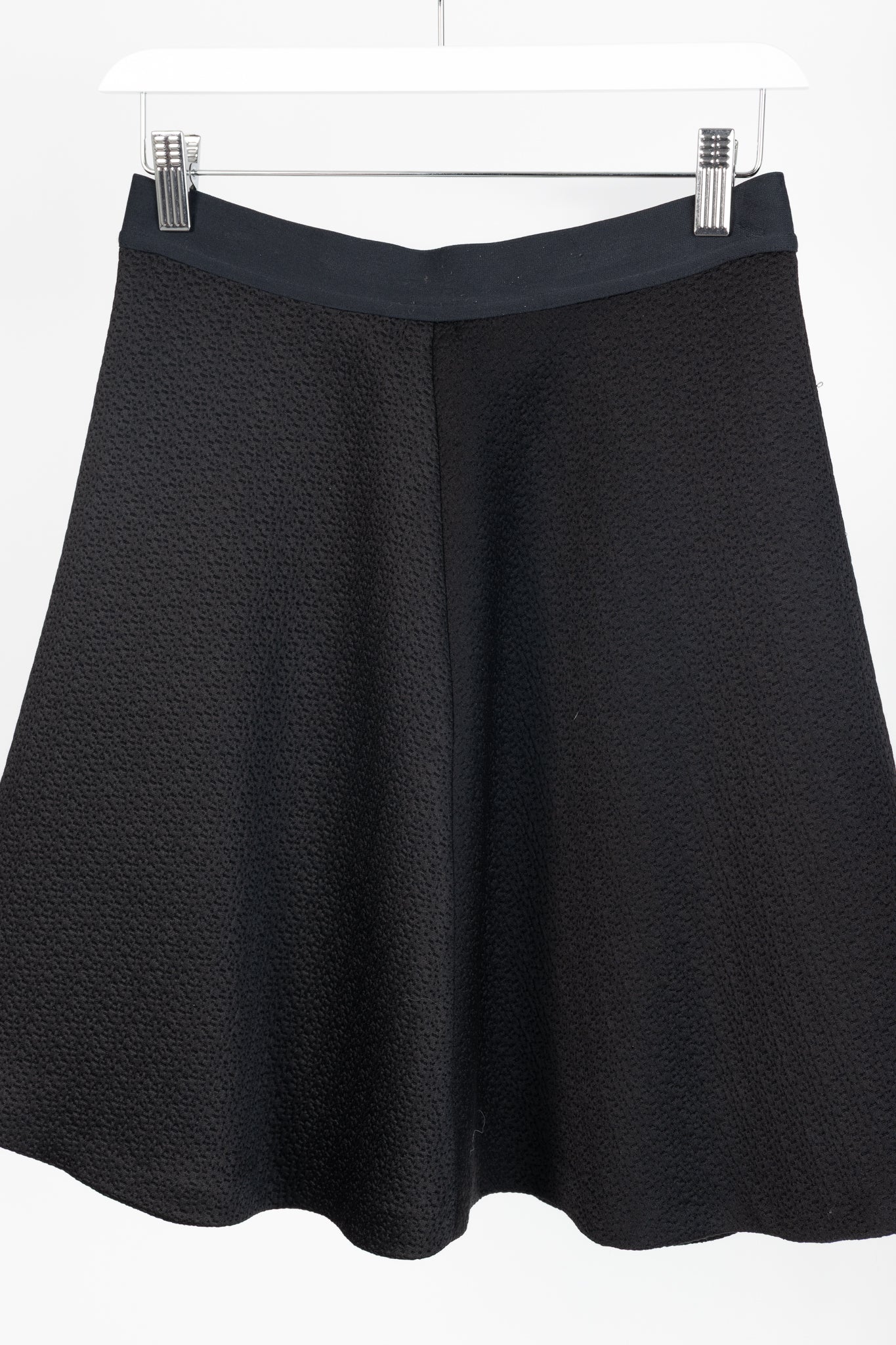 Sandro Black Textured-Satin A-Line Mini Skirt