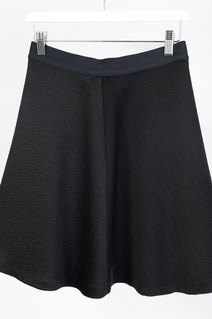 Sandro Black Textured-Satin A-Line Mini Skirt