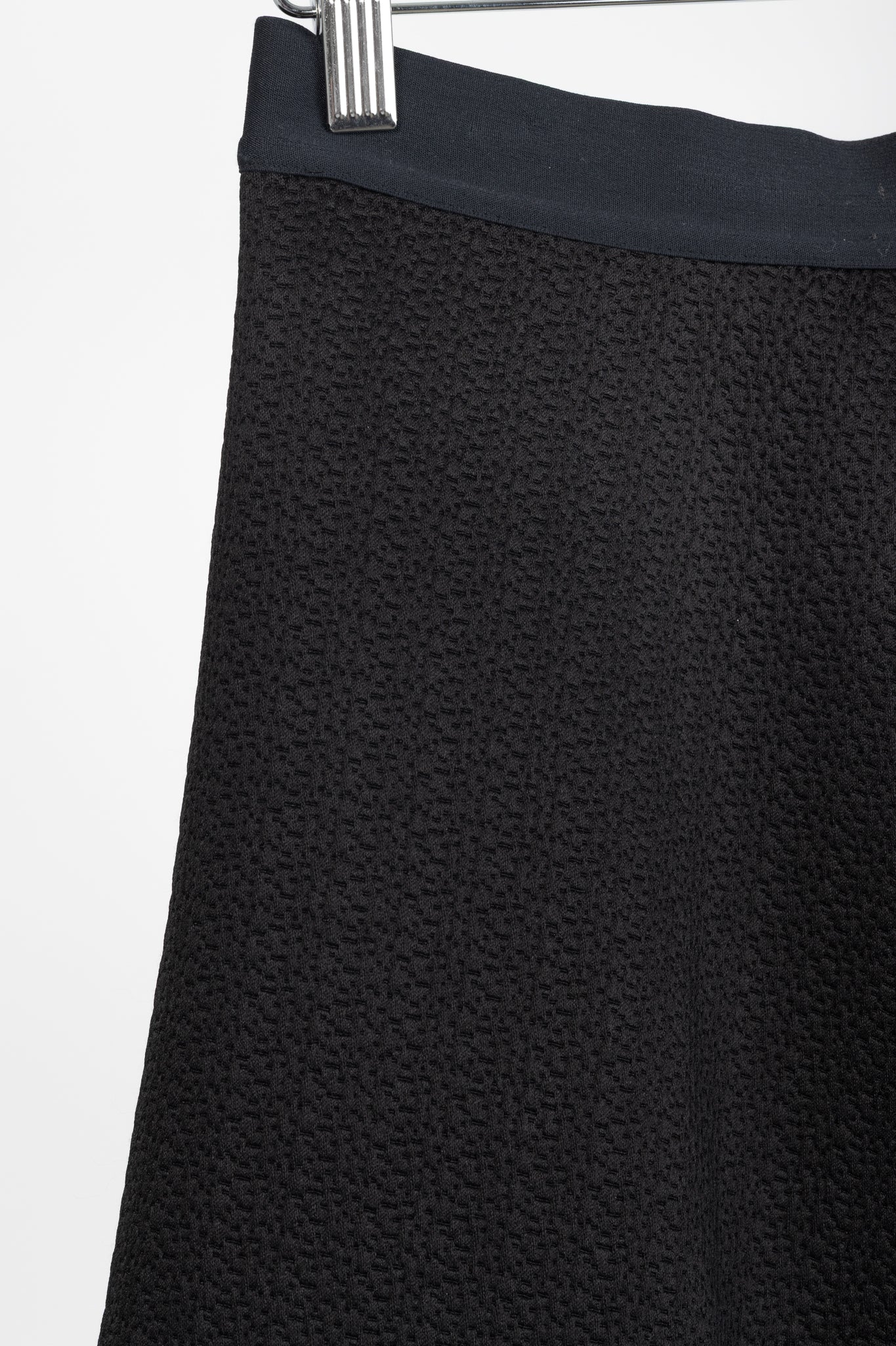 Sandro Black Textured-Satin A-Line Mini Skirt