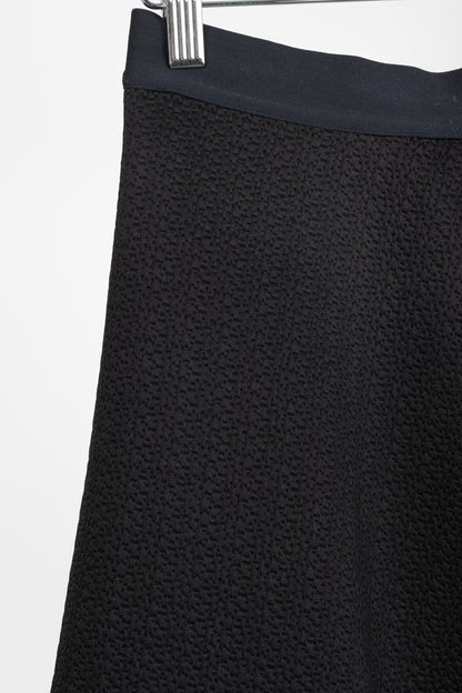 Sandro Black Textured-Satin A-Line Mini Skirt