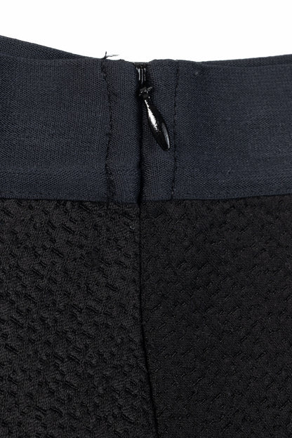 Sandro Black Textured-Satin A-Line Mini Skirt