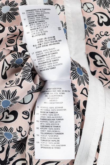 Sandro Estela Pink Floral Silk Crepe Tee
