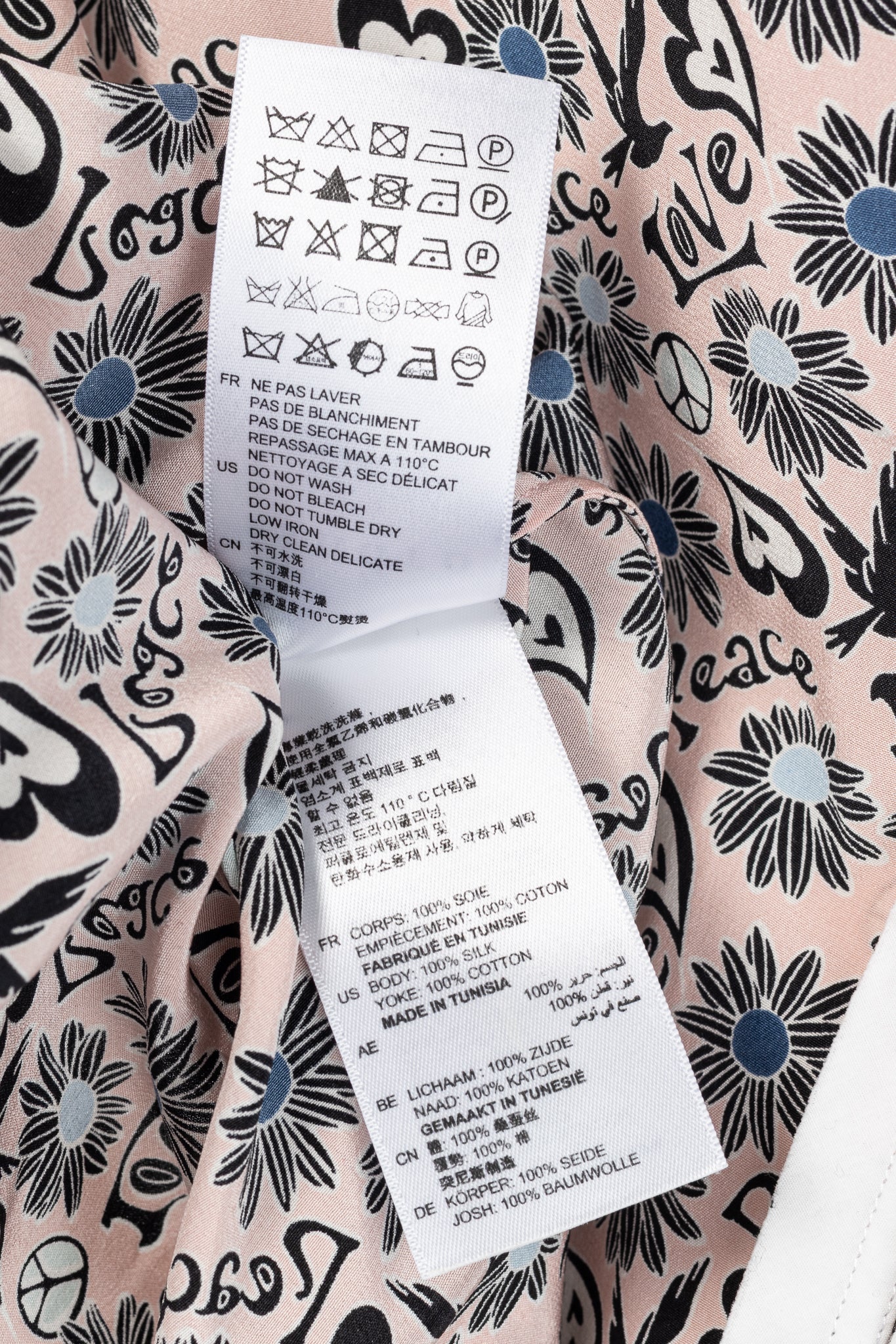 Sandro Estela Pink Floral Silk Crepe Tee